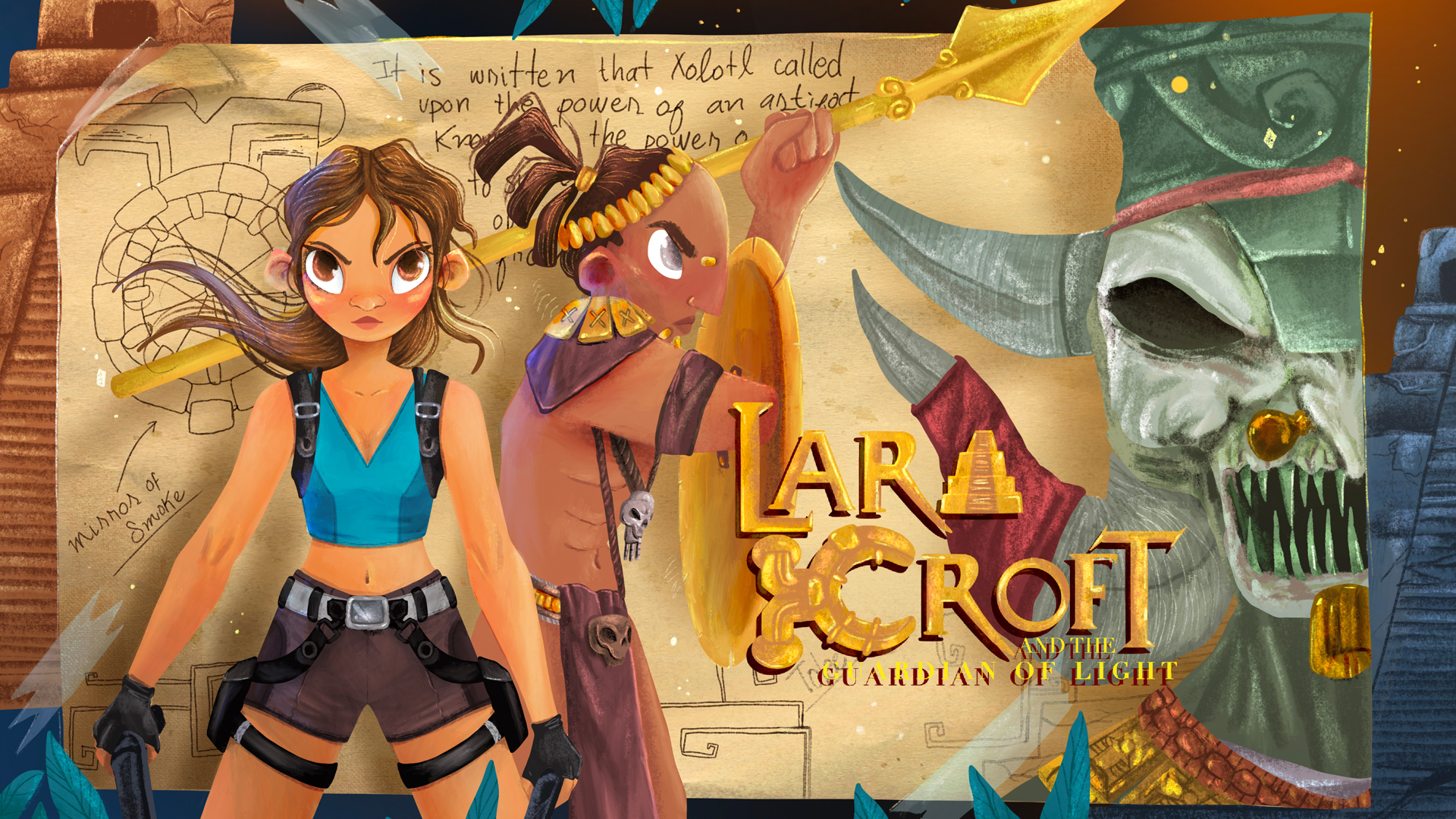 Lara Croft and the Guardian of Light box art by Monster Draw